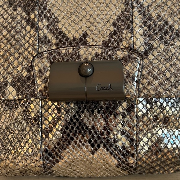 Coach Metallic Leather Reptile Print Crossbody Bag - Picture 8 of 16